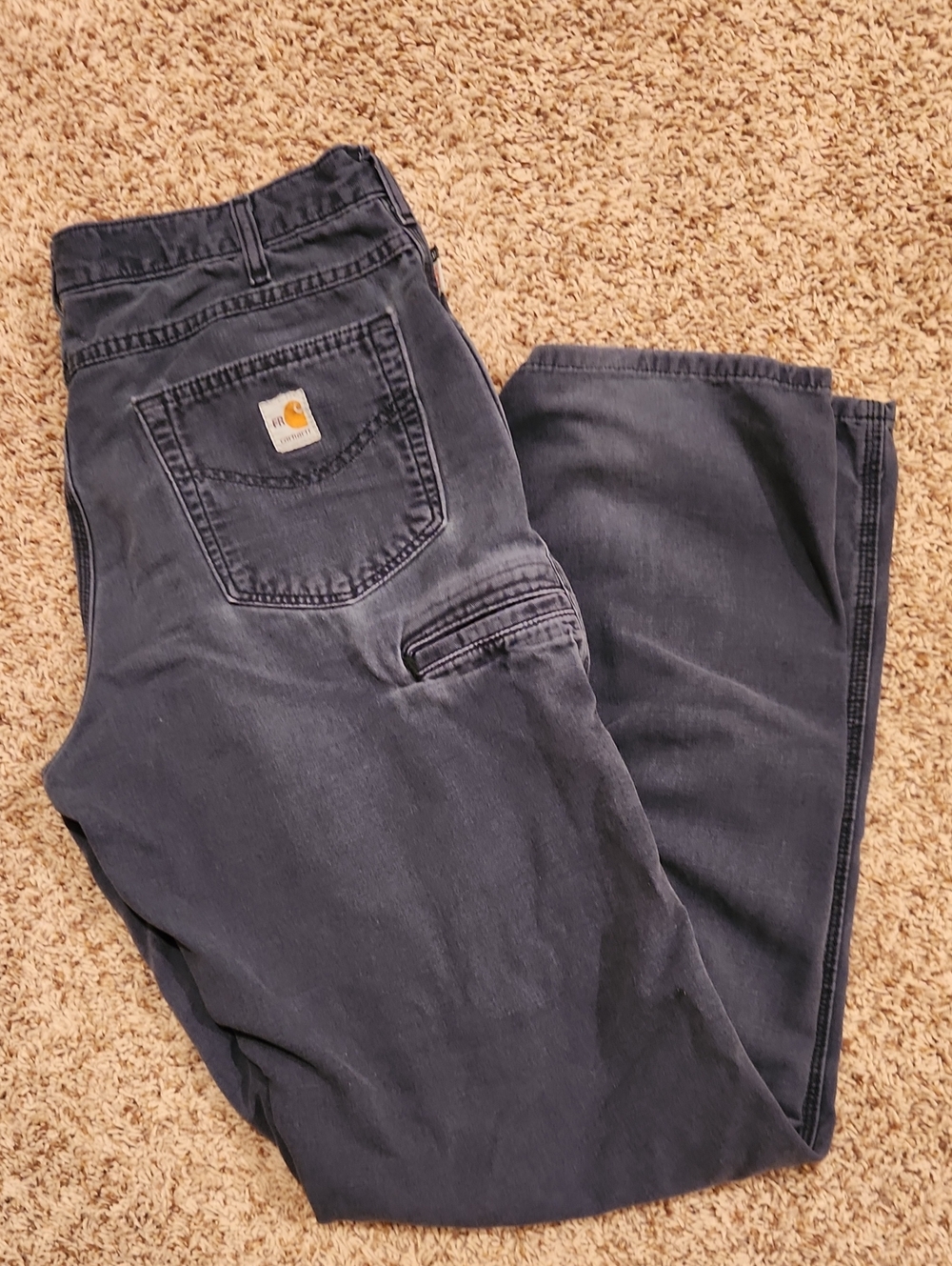 Carhartt Men's Navy Relaxed Fit Work Jeans FR 34 X 36